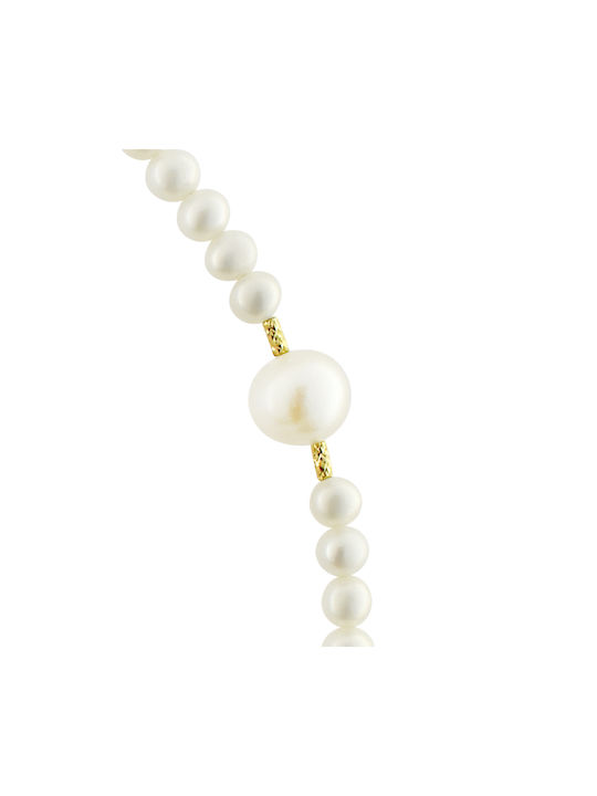 Necklace from White Gold 18k with Pearls