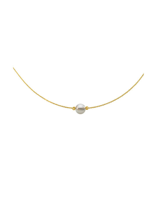 Necklace from Gold 14K with Pearls