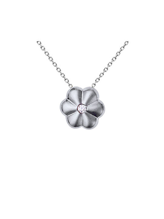 Necklace from White Gold 18k with Diamond