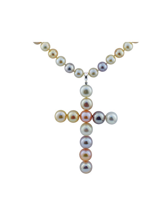 Necklace from White Gold 18k with Pearls