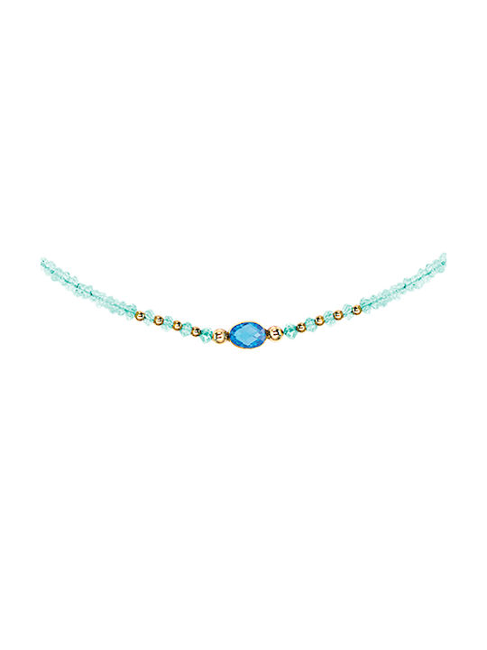 Blue Necklace from Gold 14K