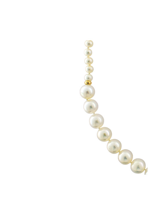 Necklace from White Gold 14K with Pearls