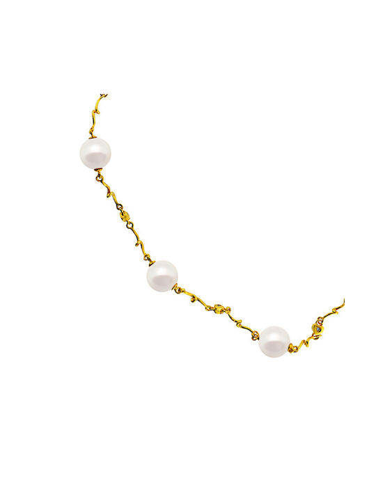 Necklace from Gold 18k with Pearls