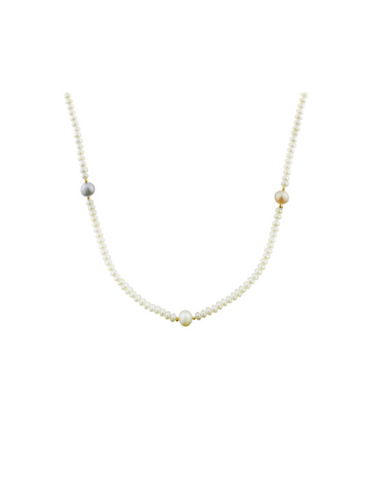 Necklace from Gold 14K with Pearls