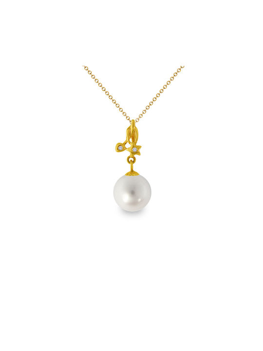 Charm aus Weißgold 18k mit Perlen & Diamant