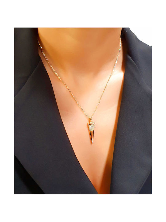 Necklace from Gold 14K with Zircon