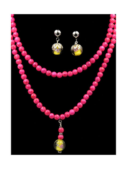 Byqueen Necklace from Gold Plated Steel with Pearls