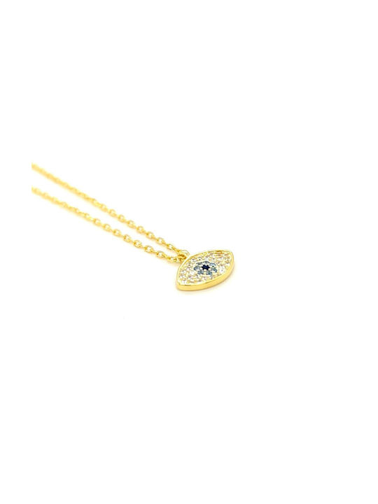 Necklace Eye from Gold Plated Silver with Zircon