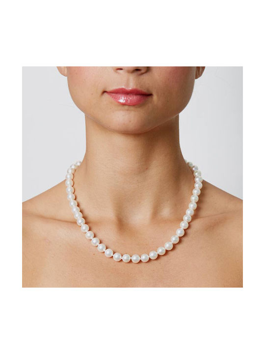 Necklace from White Gold 14K with Pearls