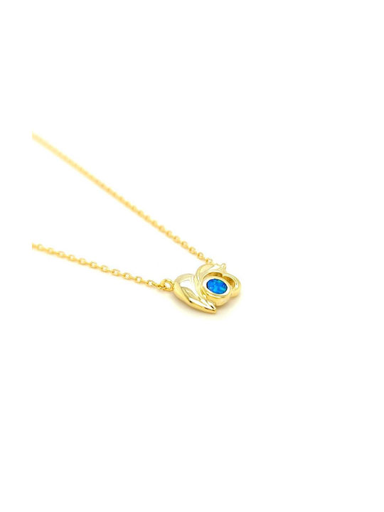 Necklace with design Heart from Gold Plated Silver