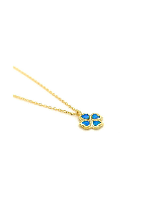 Necklace with design Flower from Gold Plated Silver