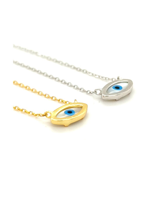 Necklace Eye from Gold Plated Silver