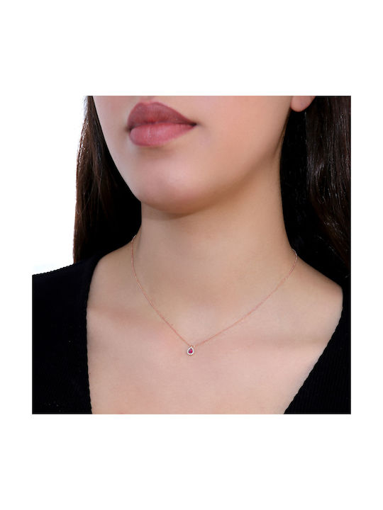 Necklace with design Tear from Rose Gold 18k