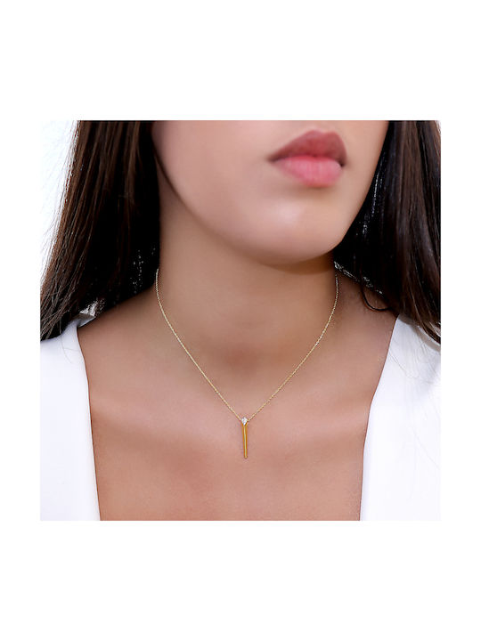 Necklace from Gold 14K with Zircon