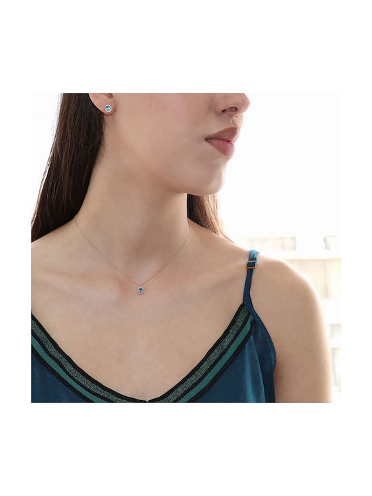 Necklace from Rose Gold 14K with Zircon