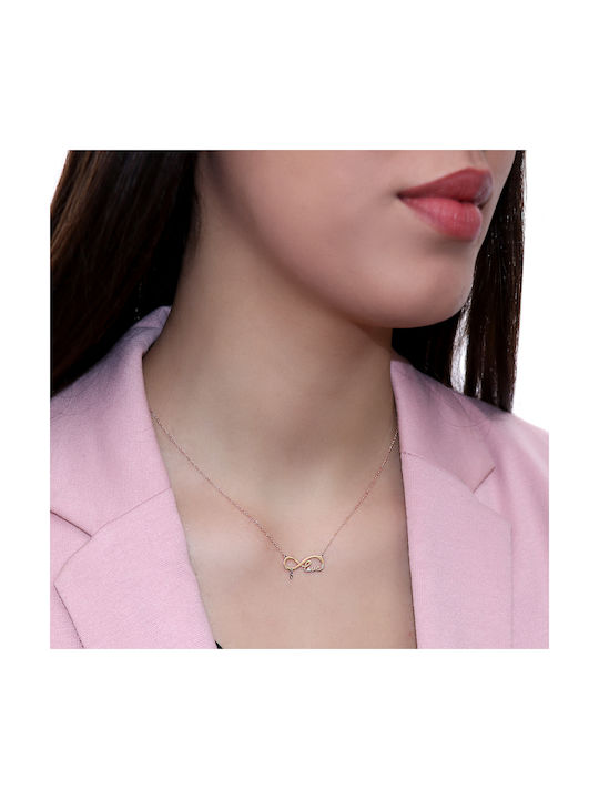 Necklace Infinity from Rose Gold 14K with Diamond