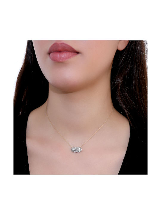 Necklace from White Gold 18k with Diamond