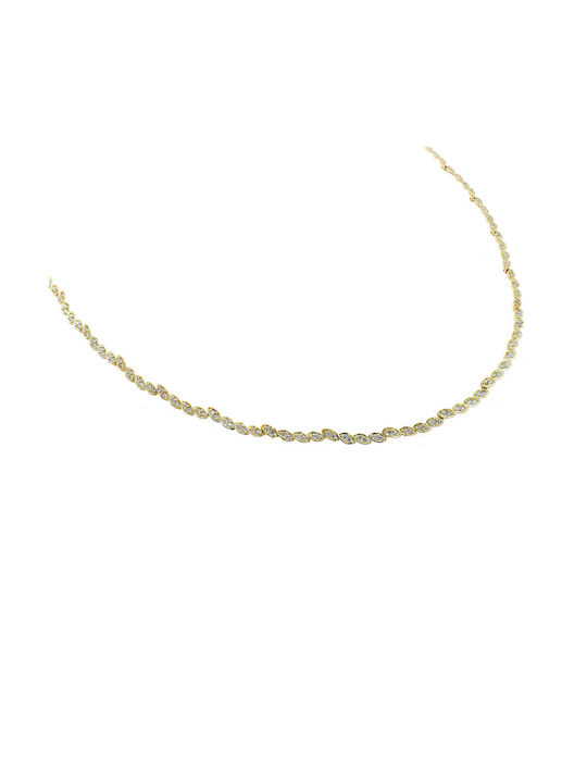 Necklace from Gold 14K with Zircon