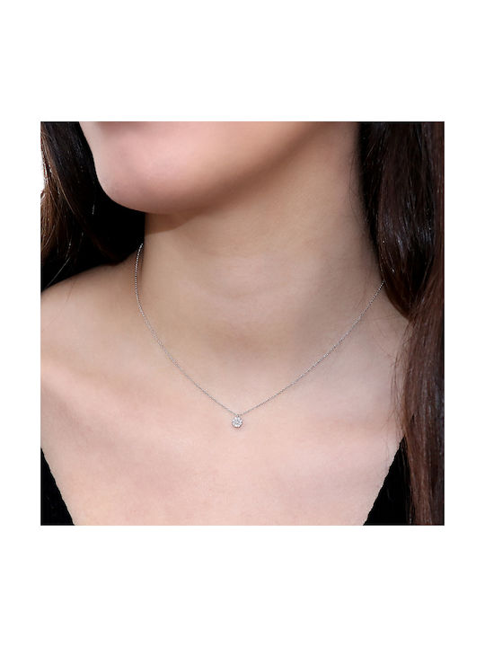 Necklace from White Gold 18k with Diamond