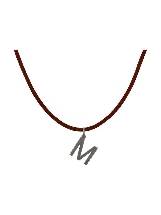 Halskette Monogramm aus Weißgold 14K