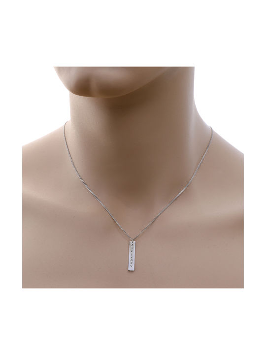 Necklace Name from White Gold 14K