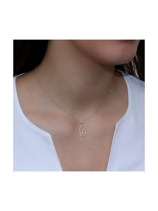 Halskette mit Design Blume aus Gold 14K