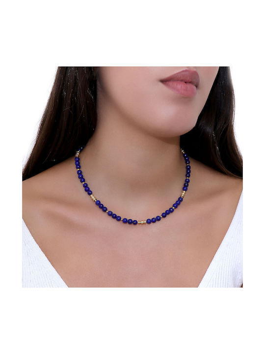 Lapis Lazuli Necklace from Gold Plated Silver