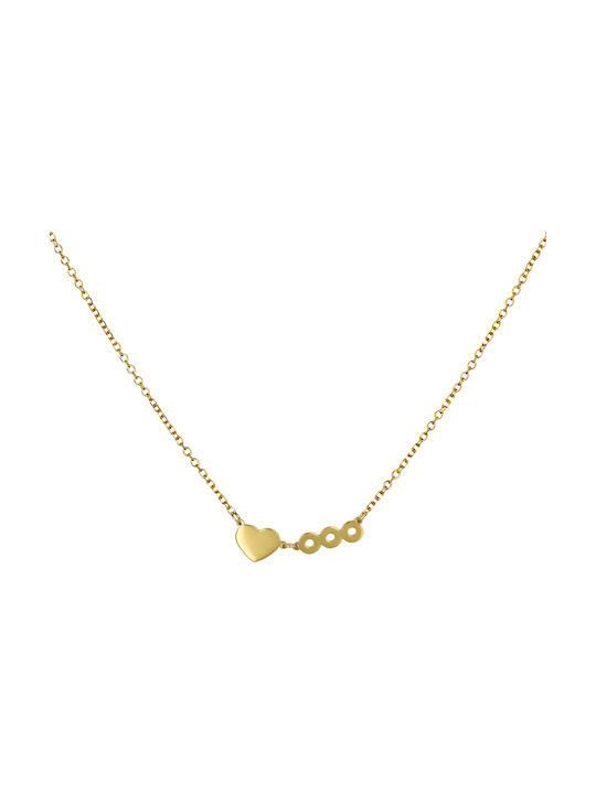 Necklace with design Heart from Gold 14K