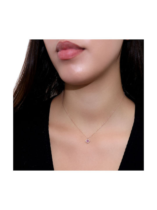 Necklace from Rose Gold 14K with Diamond