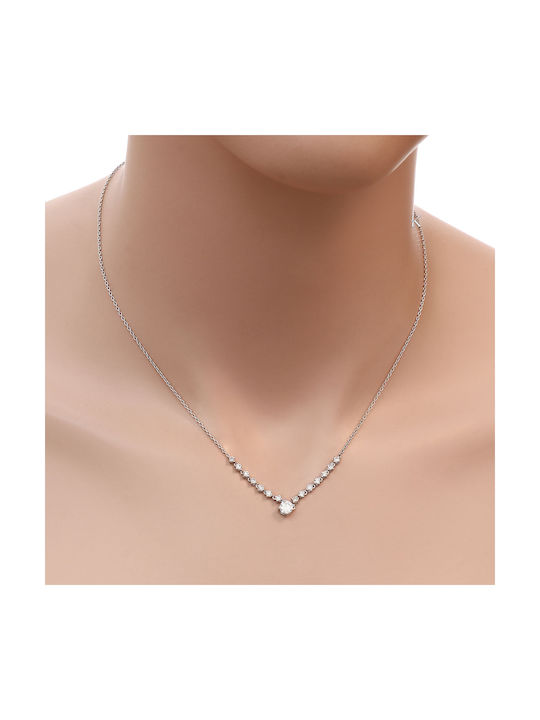 Necklace from White Gold 18k with Diamond