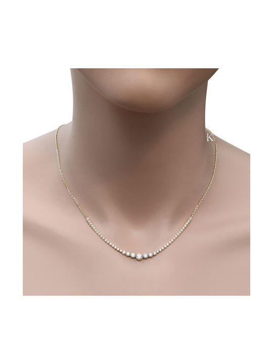 Necklace from Gold 14K with Zircon