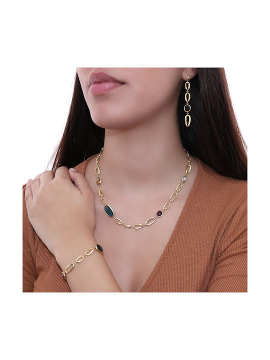 Blue Necklace from Gold 14K
