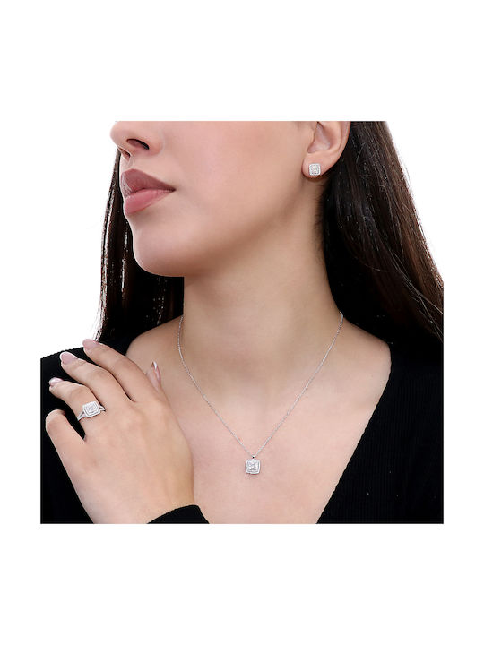 Necklace from White Gold 18k with Diamond