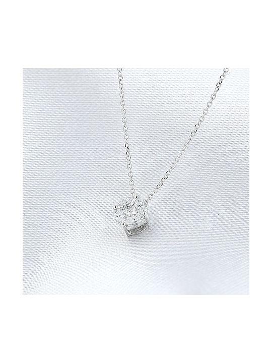 Necklace from White Gold 18k with Diamond