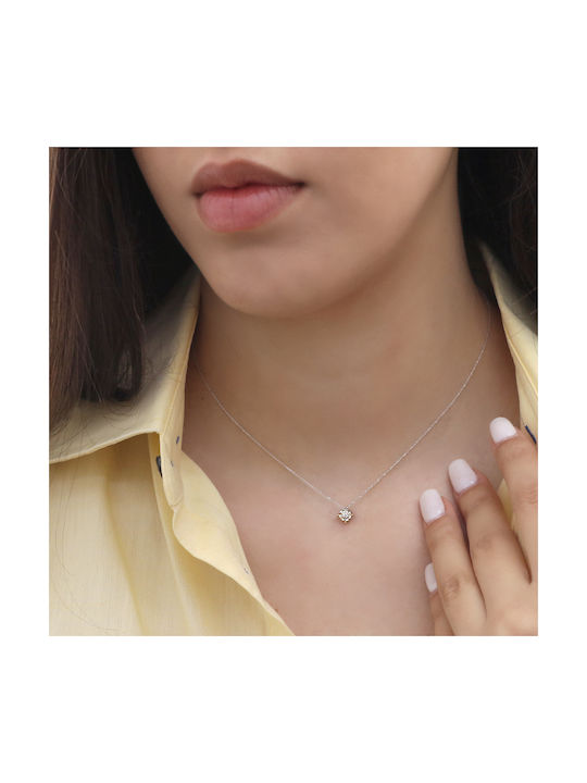 Necklace from White Gold 18k with Diamond