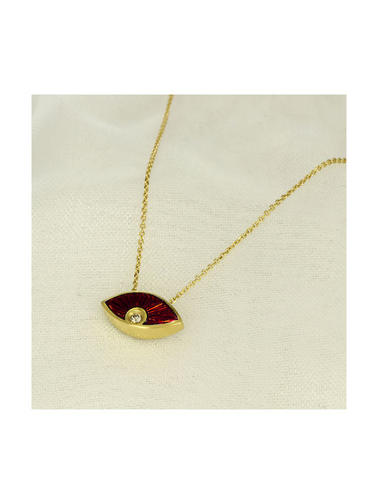 Necklace Eye from Gold 18k with Diamond