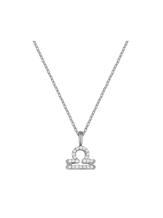 Necklace Zodiac Sign from Silver with Zircon