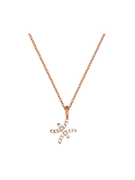 Necklace Zodiac Sign from Gold Plated Silver with Zircon