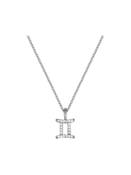 Necklace Zodiac Sign from Silver with Zircon