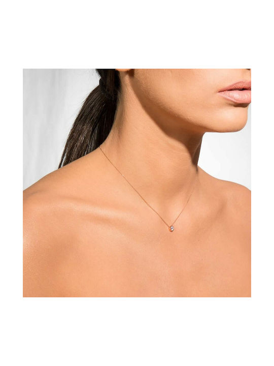 Necklace from Rose Gold 14K with Zircon