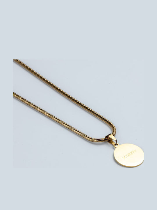 Cuoro Zodiac Sign from Gold Plated Steel with Zircon