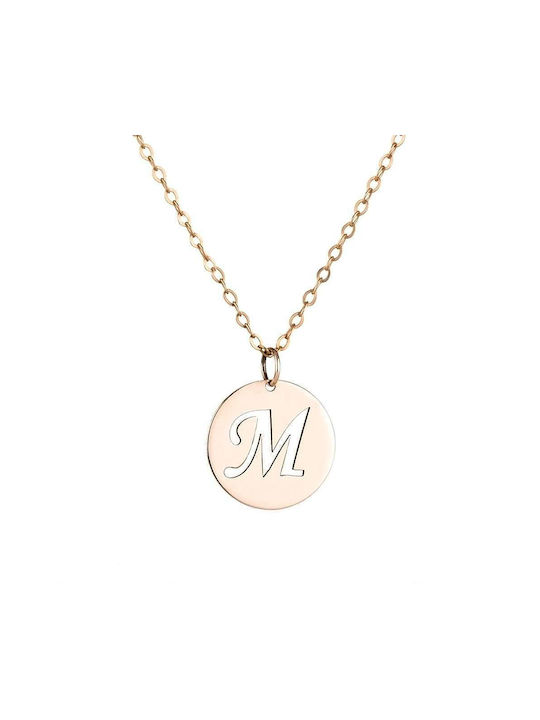 Goldsmith Necklace from White Gold 9 K with Letter Option