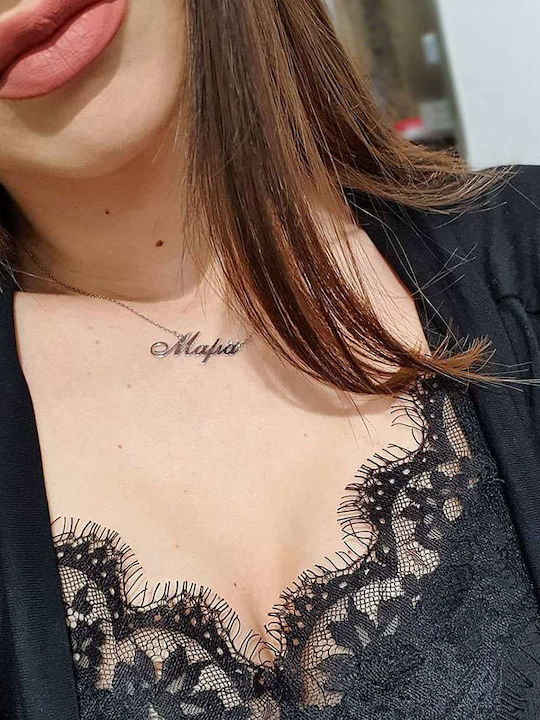 Goldsmith Goldsmith Κολιέ Μαμά από Επιχρυσωμένο Ασήμι με Ζιργκόν με Προσωποποίηση