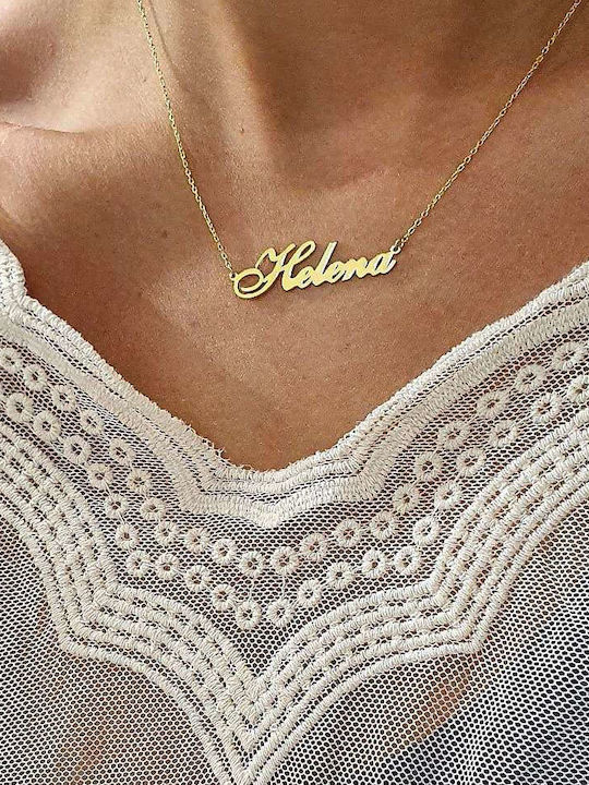Goldsmith Goldsmith Κολιέ από Ασήμι με Ζιργκόν και Επιλογή Ονόματος
