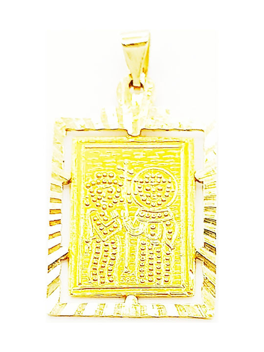 PS Silver Necklace Constantine Amulet from Gold 14K