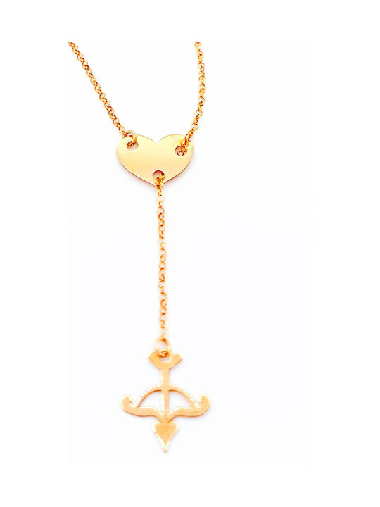 PS Silver Necklace with design Heart from Gold Plated Silver