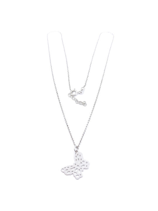 PS Silver Necklace with design Butterfly from Silver