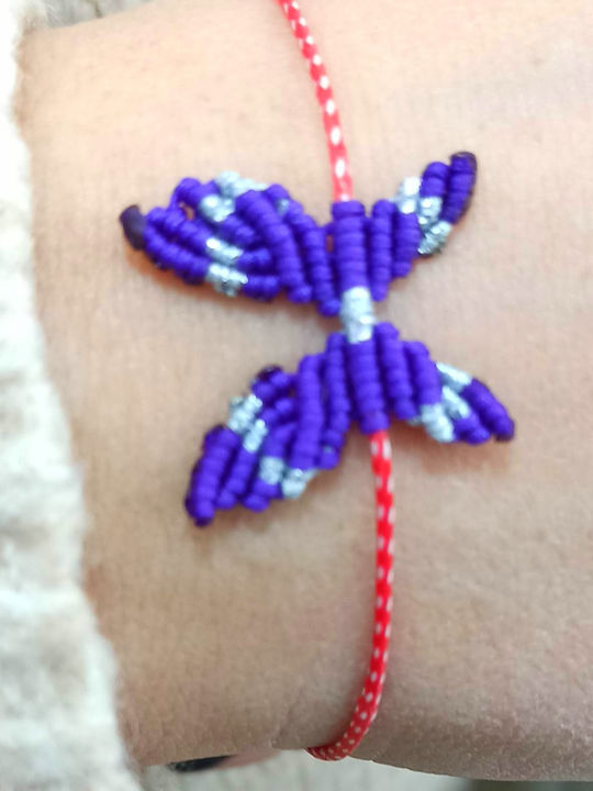 Athinodorou Handmade Γυναικείο Βραχιόλι Μαρτάκι Μακραμέ από Κορδόνι