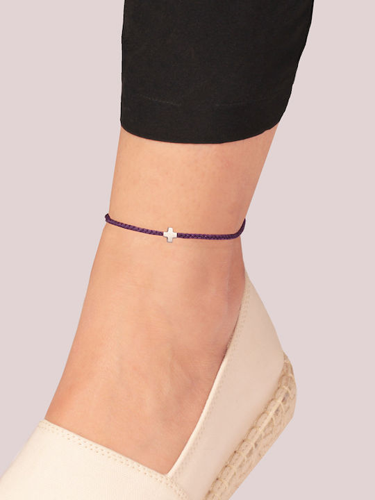 Bracelet Anklet Macrame with Cross design made of Cord