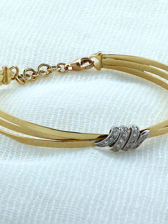 Armband Handschellen mit Design mit Steinen aus Weißgold 18K mit Diamanten